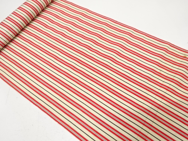 JAPANESE KIMONO / ANTIQUE BOLT FOR HASSUN OBI / SILK / WOVEN STRIPE